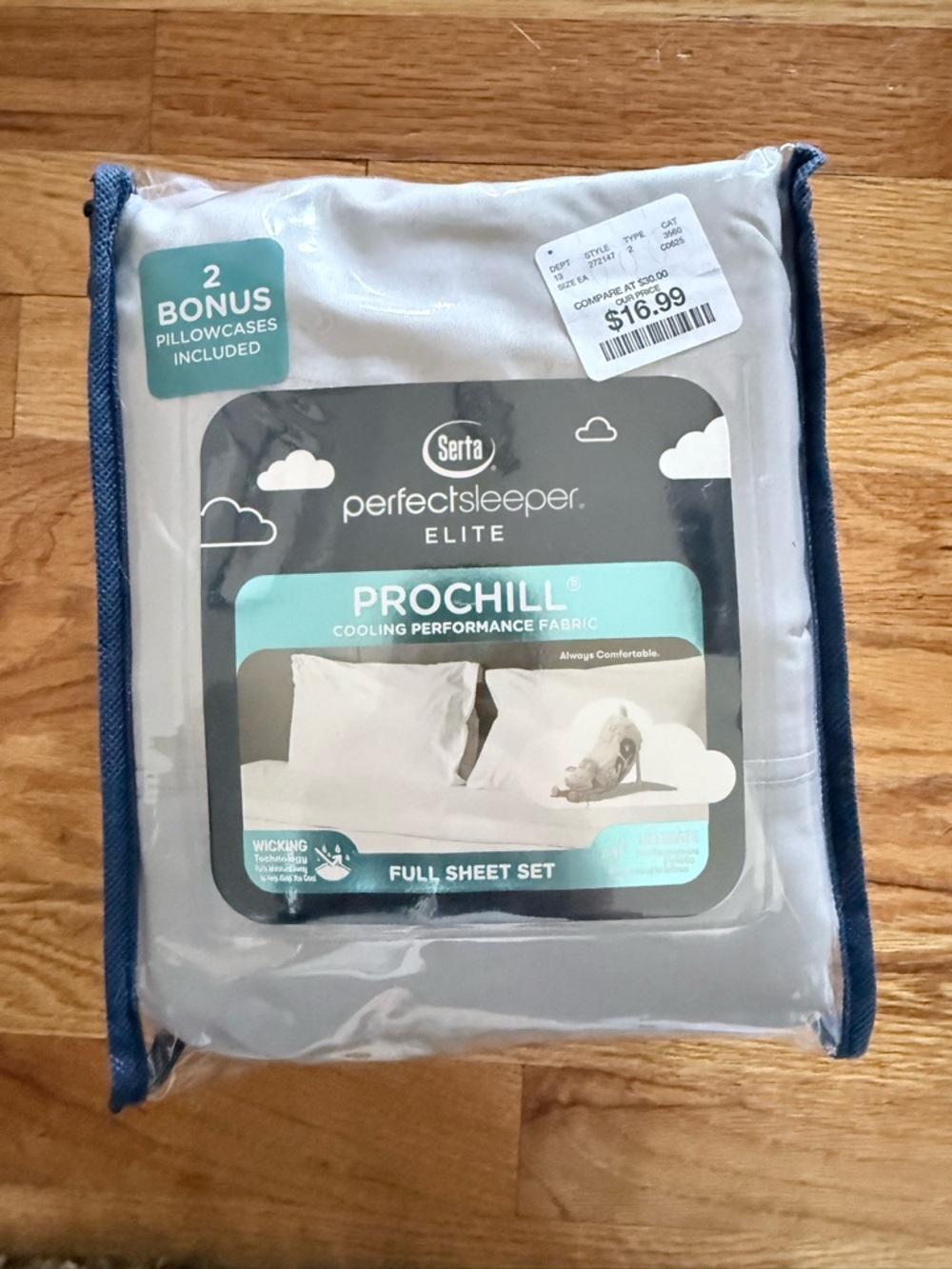 Serta Perfect Sleeper Elite ProChill Full Sheet Set - Light Gray